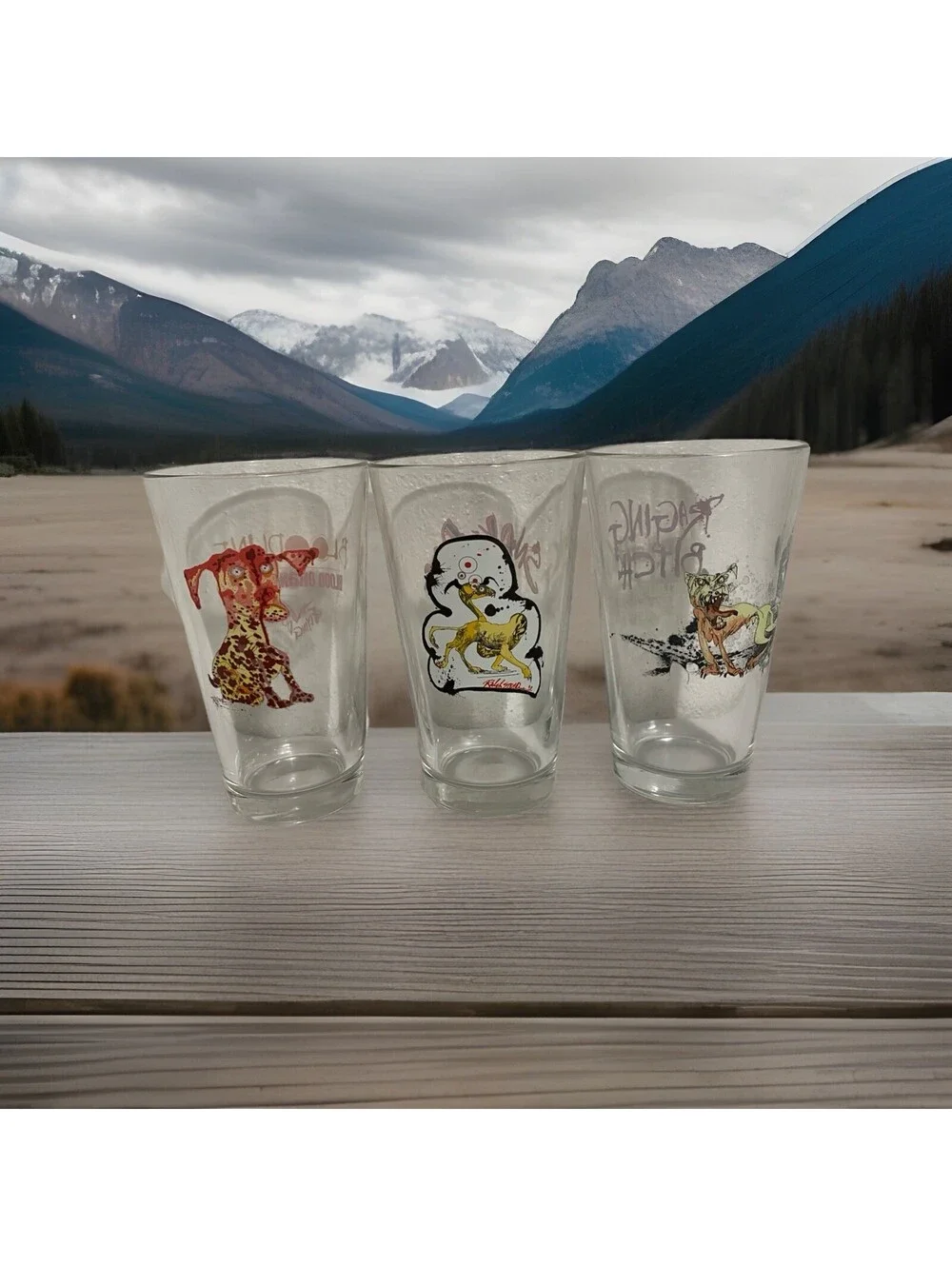 Belgian IPA Beer Glasses Set of 3 Bloodline,snake Dogs,raging Bitc# 6